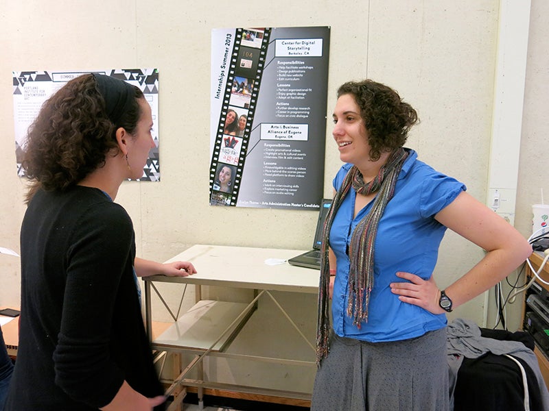 Evelyn Thorne (right) worked with two sequential internships over the summer