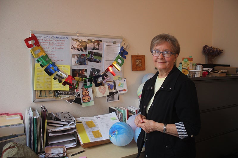 Beth Roy in her office in Lawrence Hall