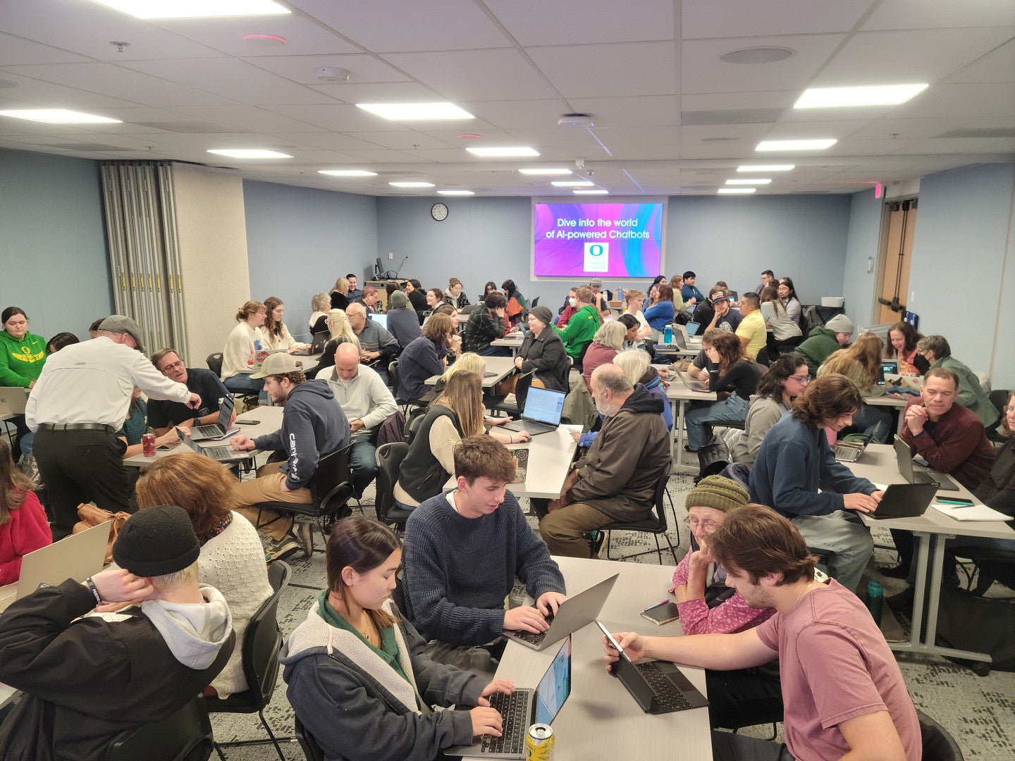 Photograph of a group of students at the SCYP AI event.