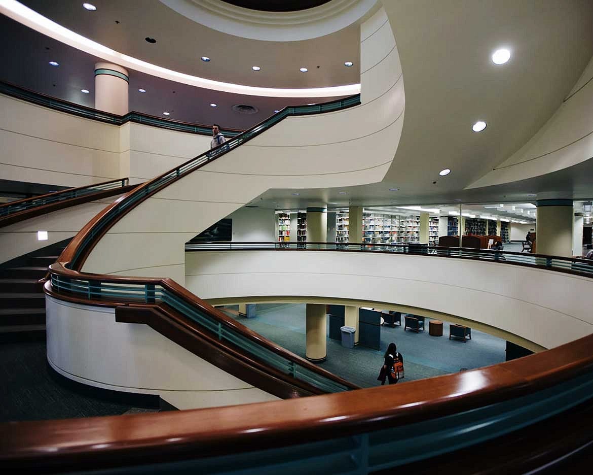 Interior stairs in the Knight Library