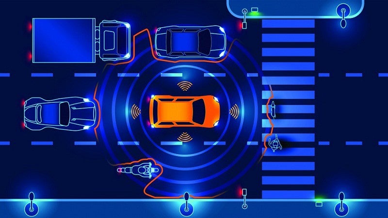 illustration showing car sensors