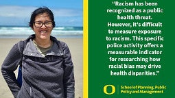 Two-up photo showing PPPM Faculty Nicole Ngo and a quote from her study that was recently published. Decorative. 