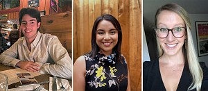 Photos of three students
