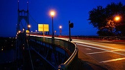 St John's Bridge in Portland at night