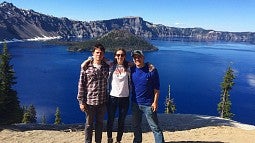 Charles Estes, Sophie Patterson, and Ivan Hernandez at Crater Lake
